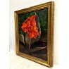 QUADRO DIPINTO OLIO Dino Uberti NATURA MORTA FIORE ESOTICO ROSSO 1937