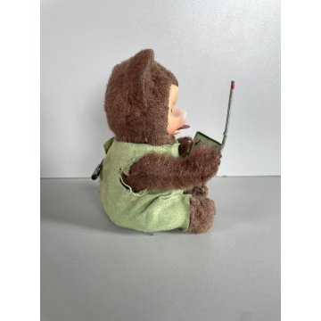 GIOCATTOLO LATTA VINTAGE WIND UP My Baby Bear TIN/PLASTIC TOY 13 cm/h JAPAN 60's