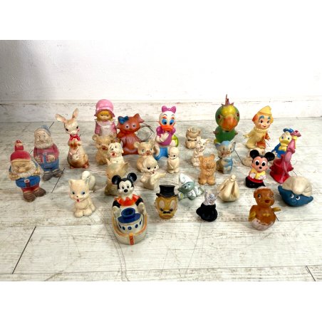 LOTTO 31 PUPAZZO GOMMA VINILE ASSORTITI VINTAGE FIGURE PERSONAGGI '50 '60 '70 80