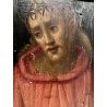 ANTICO QUADRO DIPINTO OLIO TAVOLA RELIGIOSO Gesù Cristo CORONA SPINE GUILLOCHE'