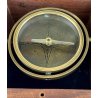 BUSSOLA TAVOLO INCLINABILE STRUMENTO NAUTICO BOX LEGNO OTTONE VETRO DECOR '900