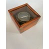 BUSSOLA TAVOLO INCLINABILE STRUMENTO NAUTICO BOX LEGNO OTTONE VETRO DECOR '900