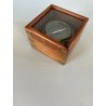 BUSSOLA TAVOLO INCLINABILE STRUMENTO NAUTICO BOX LEGNO OTTONE VETRO DECOR '900