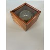 BUSSOLA TAVOLO INCLINABILE STRUMENTO NAUTICO BOX LEGNO OTTONE VETRO DECOR '900