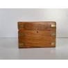 BUSSOLA TAVOLO INCLINABILE STRUMENTO NAUTICO BOX LEGNO OTTONE VETRO DECOR '900