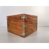 BUSSOLA TAVOLO INCLINABILE STRUMENTO NAUTICO BOX LEGNO OTTONE VETRO DECOR '900