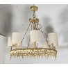 LAMPADARIO MODERNO FERRO 8 LUCI SCIOLTO ANNI 2000 LAMPADA SOFFITTO OTTONE LAMP