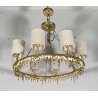 LAMPADARIO MODERNO FERRO 8 LUCI SCIOLTO ANNI 2000 LAMPADA SOFFITTO OTTONE LAMP