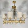 LAMPADARIO MODERNO FERRO 8 LUCI SCIOLTO ANNI 2000 LAMPADA SOFFITTO OTTONE LAMP
