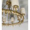 LAMPADARIO MODERNO FERRO 8 LUCI SCIOLTO ANNI 2000 LAMPADA SOFFITTO OTTONE LAMP