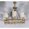 LAMPADARIO MODERNO FERRO 8 LUCI SCIOLTO ANNI 2000 LAMPADA SOFFITTO OTTONE LAMP