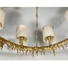 LAMPADARIO MODERNO FERRO 8 LUCI SCIOLTO ANNI 2000 LAMPADA SOFFITTO OTTONE LAMP