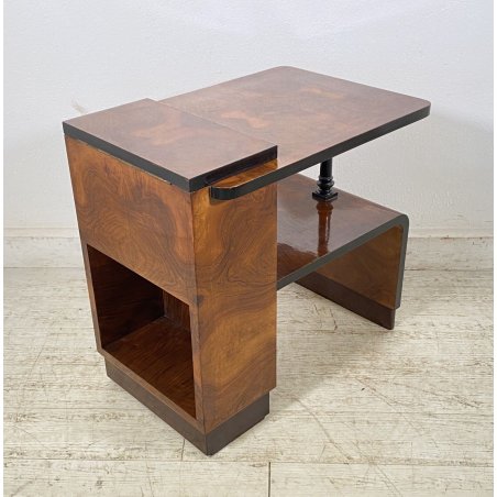 TAVOLINO COMODINO ART DECO' ANNI 50 LEGNO RADICA TABLE DESIGN ETAGERE
