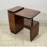 TAVOLINO COMODINO ART DECO' ANNI 50 LEGNO RADICA TABLE DESIGN ETAGERE