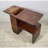 TAVOLINO COMODINO ART DECO' ANNI 50 LEGNO RADICA TABLE DESIGN ETAGERE