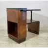TAVOLINO COMODINO ART DECO' ANNI 50 LEGNO RADICA TABLE DESIGN ETAGERE