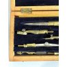 COMPASSO ANTICO Con SCATOLA LEGNO Pezzi Vari VECCHI STRUMENTI Disegno Tecnico