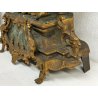 ANTICO OROLOGIO TAVOLO PENDOLO BRONZATO Parigina SCULTURA Napoleone III marmo