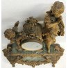 ANTICO OROLOGIO TAVOLO PENDOLO BRONZATO Parigina SCULTURA Napoleone III marmo