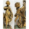 ANTICO OROLOGIO TAVOLO PENDOLO BRONZATO Parigina SCULTURA Napoleone III marmo