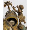 ANTICO OROLOGIO TAVOLO PENDOLO BRONZATO Parigina SCULTURA Napoleone III marmo