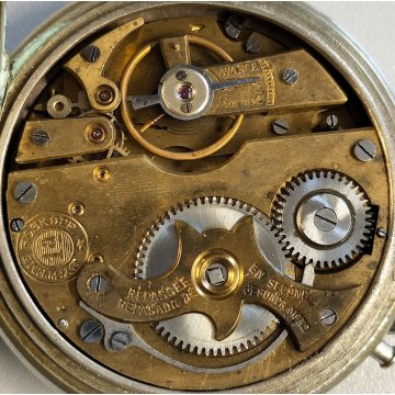 Lotto 3pz ANTICO OROLOGIO TASCA Roskopf ARGENTO 800 epoca 900 Old Pocket Watch
