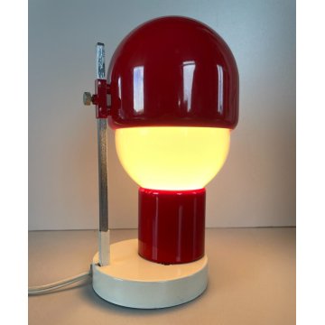 LAMPADA TAVOLO VINTAGE TABLE LAMP ABATJOUR Stilnovo ROSSO ø 11x25 cm/h ANNI '70