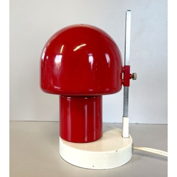 LAMPADA TAVOLO VINTAGE TABLE LAMP ABATJOUR Stilnovo ROSSO ø 11x25 cm/h ANNI '70