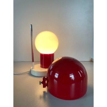 LAMPADA TAVOLO VINTAGE TABLE LAMP ABATJOUR Stilnovo ROSSO ø 11x25 cm/h ANNI '70