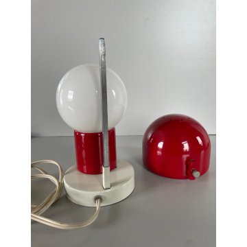 LAMPADA TAVOLO VINTAGE TABLE LAMP ABATJOUR Stilnovo ROSSO ø 11x25 cm/h ANNI '70