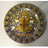 PIATTO PARATA CERAMICA Cantagalli TOSCANA DECORO LUSTRO GIGLIO FIORENTINO ø 32cm