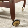 CARRELLO BAR ROTELLE DESIGN ANNI 60 LEGNO VASSOIO TROLLEY BAR VINTAGE 2 RIPIANI