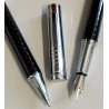 Niji PARURE PENNA Stilografica & Sfera CARBONIO set FOUNTAIN PEN + BALLPOINT PEN