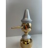 PORTA PENNE DESIGN PINOCCHIO STILIZZATO OTTONE ACCIAIO SATINATO PEN HOLDER