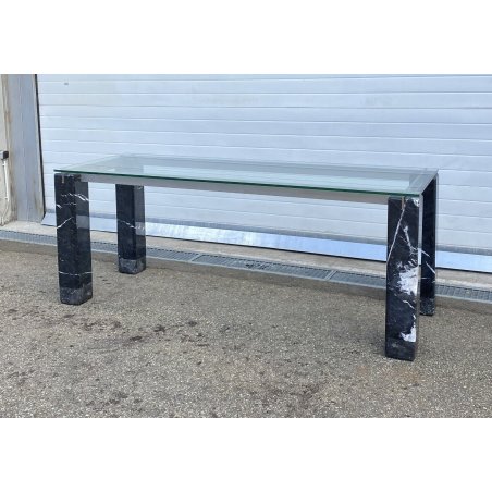 TAVOLO DESIGN Renato Polidori PROD. Skipper MOD. Faraone MARMO VETRO TABLE GLASS