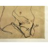 STAMPA LITOGRAFIA Egon Schiele "Girlfriends" EMBRACE EROTIC ART ESPRESSIONISMO