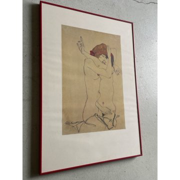 STAMPA LITOGRAFIA Egon Schiele "Girlfriends" EMBRACE EROTIC ART ESPRESSIONISMO