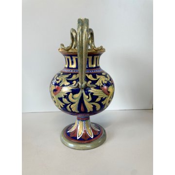 ANTICO VASO BIANSATO A. Rubboli Gualdo Tadino MAIOLICA LUSTRO RAFFAELLESCHE 27cm