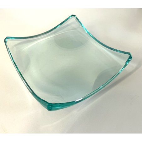 SVUOTATASCHE DESIGN Fontana Arte VETRO CRISTALLO MOLATO VERDE 20x20x5,5 cm/h '50