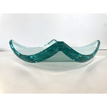 SVUOTATASCHE DESIGN Fontana Arte VETRO CRISTALLO MOLATO VERDE 20x20x5,5 cm/h '50