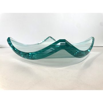 SVUOTATASCHE DESIGN Fontana Arte VETRO CRISTALLO MOLATO VERDE 20x20x5,5 cm/h '50