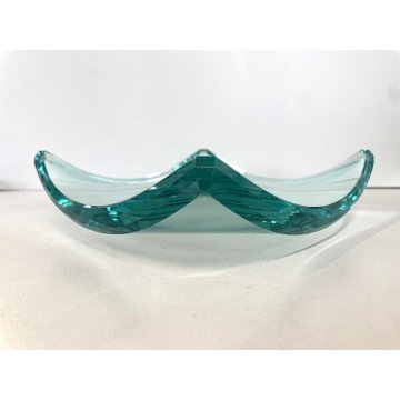 SVUOTATASCHE DESIGN Fontana Arte VETRO CRISTALLO MOLATO VERDE 20x20x5,5 cm/h '50