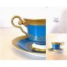 SERVIZIO TE VINTAGE 10 pers 22 pz. PORCELLANA Sevres DECORO BLUE GOLD MIDCENTURY