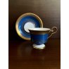 SERVIZIO TE VINTAGE 10 pers 22 pz. PORCELLANA Sevres DECORO BLUE GOLD MIDCENTURY