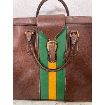 ANTICA COPPIA BORSE da VIAGGIO GUCCI VALIGIA VINTAGE PELLE BORSONE anni 50/60