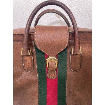 ANTICA COPPIA BORSE da VIAGGIO GUCCI VALIGIA VINTAGE PELLE BORSONE anni 50/60