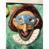 APPENDIABITI VINTAGE PLACCA CERAMICA POLICROMA MASCHERA VENEZIANA ANNI '50