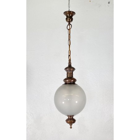 LAMPADARIO ANNI 50 VINTAGE ATTR. LUIGI CACCIA DOMINIONI VETRO RAME CEILING LAMP