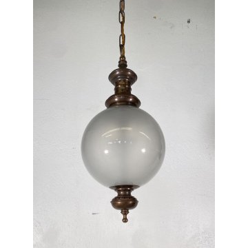 LAMPADARIO ANNI 50 VINTAGE ATTR. LUIGI CACCIA DOMINIONI VETRO RAME CEILING LAMP