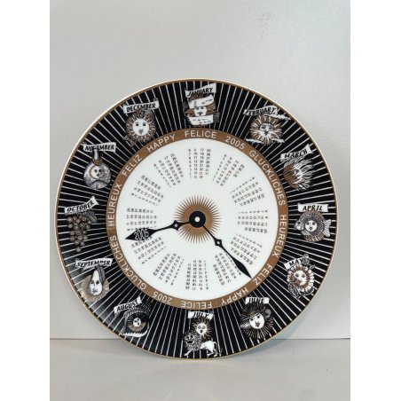 PIATTO FORNASETTI CALENDARIO ANNO 2005 n° 220/1200  ø 24 cm CERAMICA italy epoca